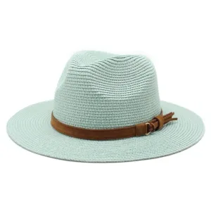 Chapeau Panama sangle en cuir