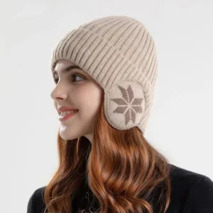 Bonnet d'hiver femme avec protection des oreilles