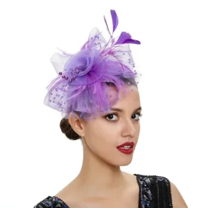 Chapeau Bibi dentelle et fleurs