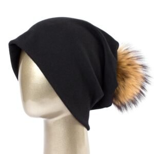 Bonnet et pompon multi-couleur