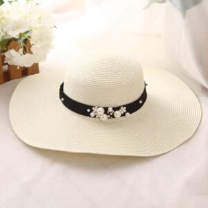 Chapeau de paille perles